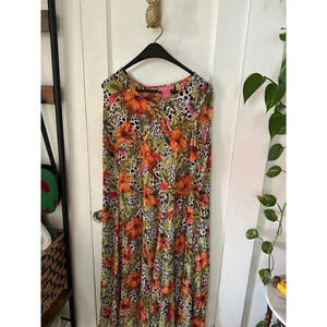 Woman Within Women’s size Medium Floral Dalmatian Maxi Dress